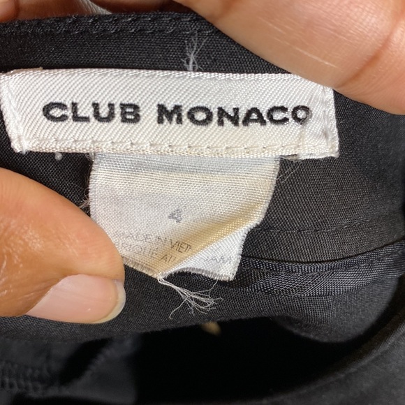 Club Monaco Women's Black Mid-Rise Classic Tapered Leg Ankle Pants 4 - Picture 7 of 9